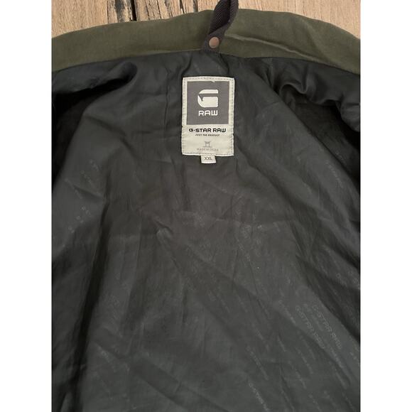 G-STAR Raw Falco Field Jacket Canvas Zip Up Military Style Men's Sz XXL Green - Picture 12 of 13